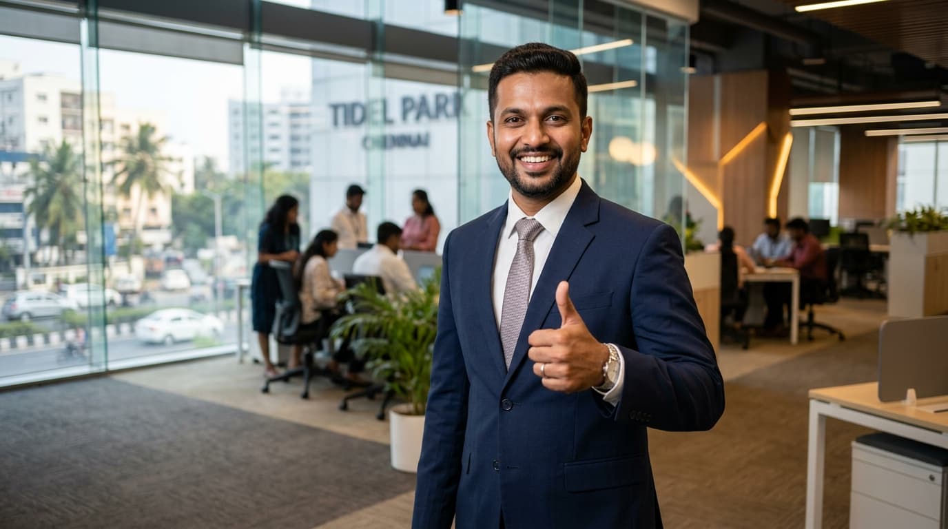 DSS Corp Chennai Partner giving a thumbs up